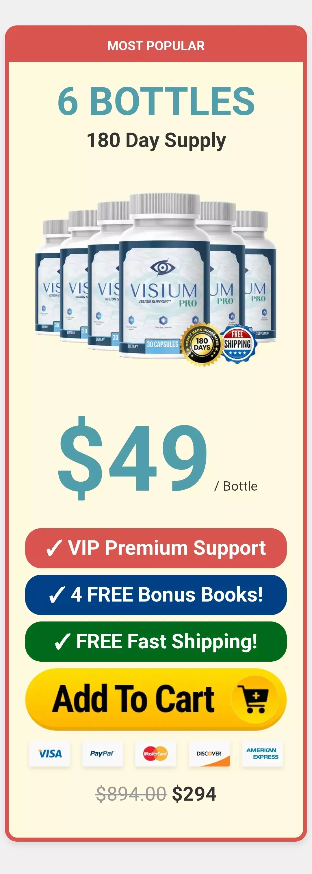 Visium Pro™ 6 bottles pricing